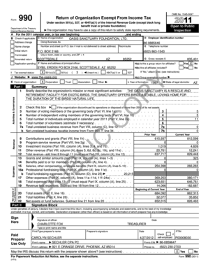 Form 990 Tax Return for Exempt Organizations