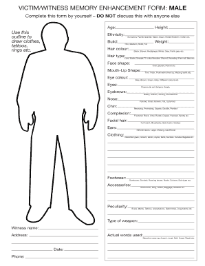 Victim/Witness Memory Enhancement Form