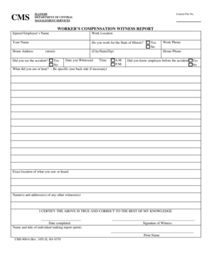 Illinois Worker’s Compensation Witness Report