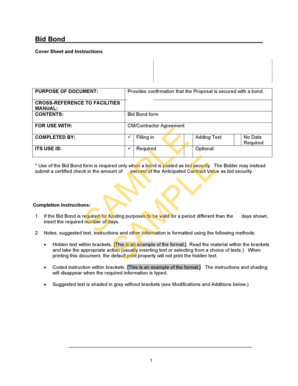 Bid Bond Form