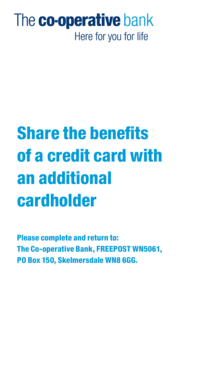 Co-operative Bank Additional Cardholder Application