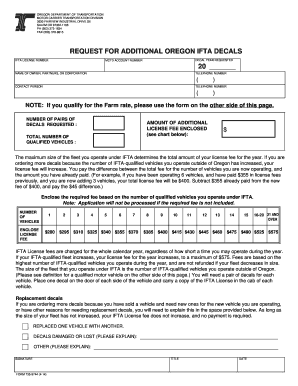 Oregon IFTA Decal Request Form