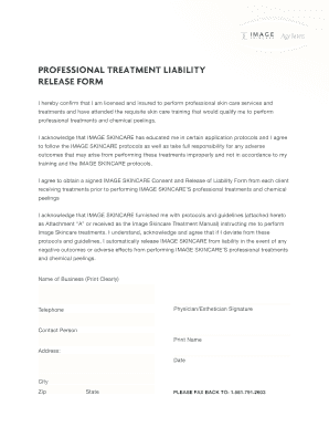 Professional Treatment Liability Release Form