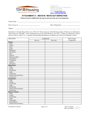 Move-In Move-Out Inspection Form