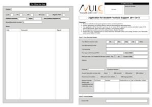 Application for Student Financial Support 2014-2015