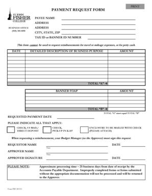 Payment Request Form