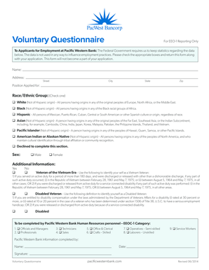 EEO-1 Voluntary Questionnaire