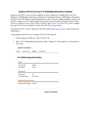 Employee W-4 Withholding Information Form