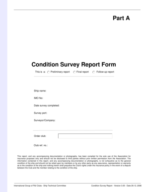 Condition Survey Report Form