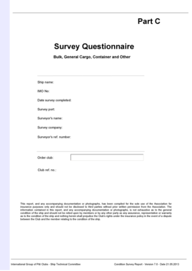 Ship Condition Survey Questionnaire