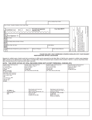 Arizona Death Certificate Request Form