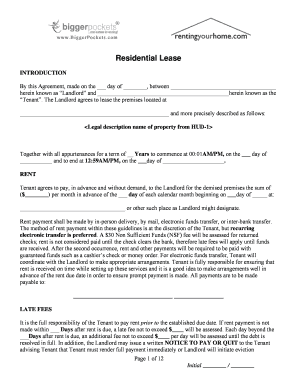 Residential Lease Agreement