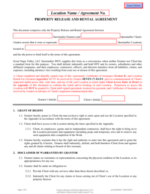 Property Release and Rental Agreement