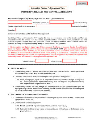 Property Release and Rental Agreement