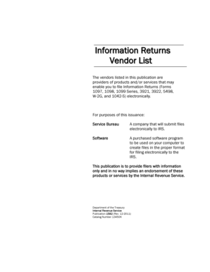 IRS Publication 1582 Vendor List