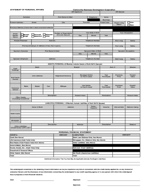 Printable personal net worth statement template - Personal Net Worth Statement - Hants-Kings Business Development ... - hantskingsbdc