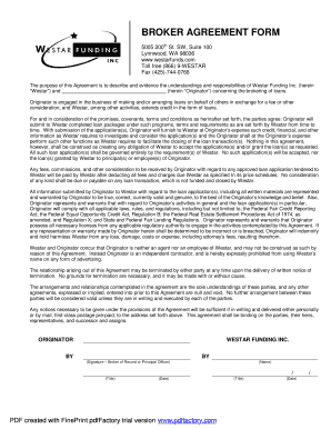 Westar Funding Broker Agreement Form