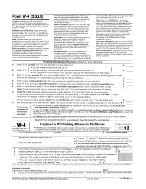 IRS Form W-4 (2013)