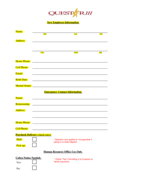New Employee Information Form