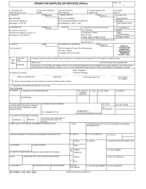 US Federal Government Purchase Order Form