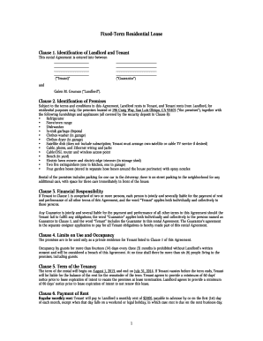 Fixed-Term Residential Lease Agreement