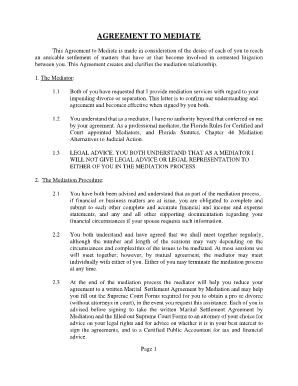 Agreement to Mediate