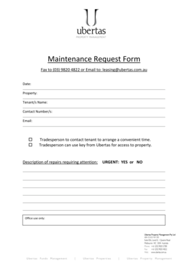 Maintenance Request Form