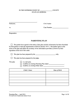Georgia Parenting Plan