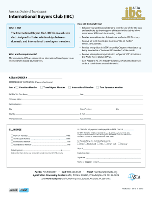 ASTA International Buyers Club Membership Application