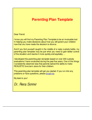 Parenting Plan Template