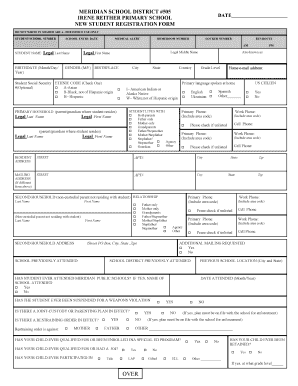 New Student Registration Form