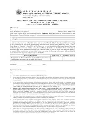 Proxy Form for Extraordinary General Meeting