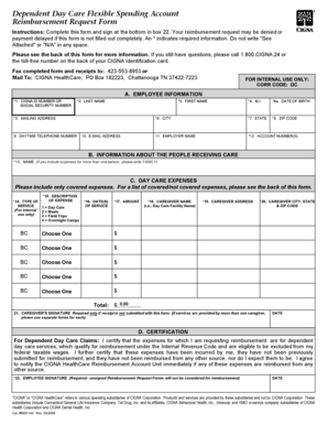 Dependent Day Care FSA Reimbursement Request Form