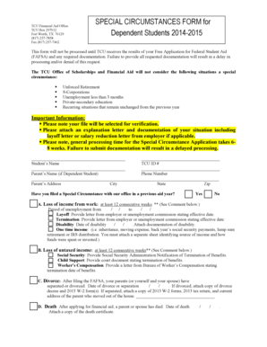 TCU Special Circumstance Application