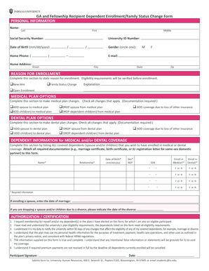 GA and Fellowship Recipient Dependent Enrollment Form