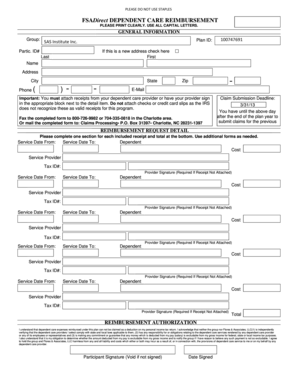 FSADirect Dependent Care Reimbursement Form