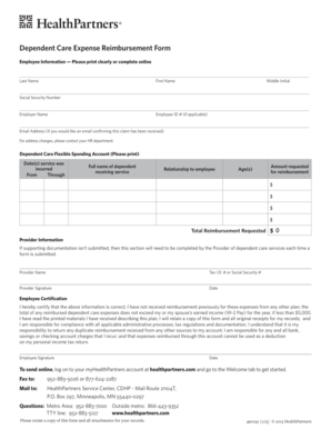 Dependent Care Expense Reimbursement Form
