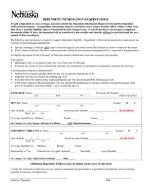 Dependent Information Request Form