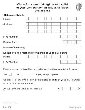 Form DR2 Claim for Dependent Child Tax Relief