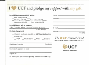 UCF Donation Form