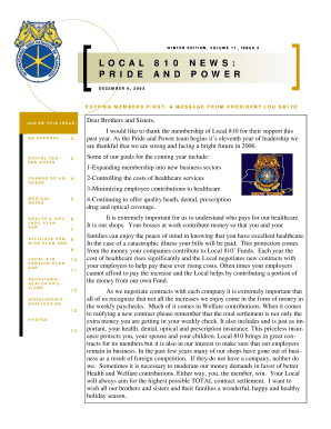 Local 810 Membership Update and Healthcare Information