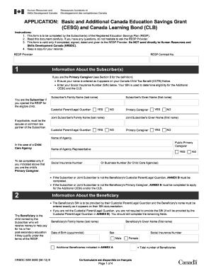 Canada Education Savings Grant Application