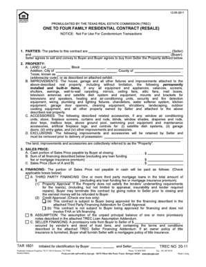 Texas Residential Contract (Resale)