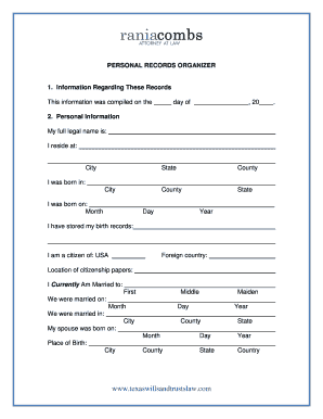 Personal Records Organizer