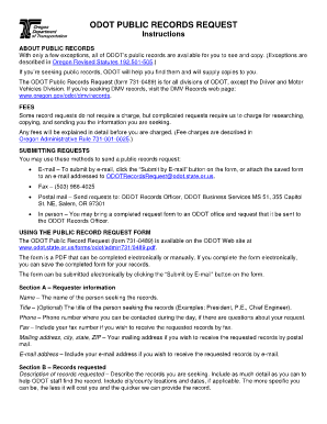 ODOT Public Records Request Form