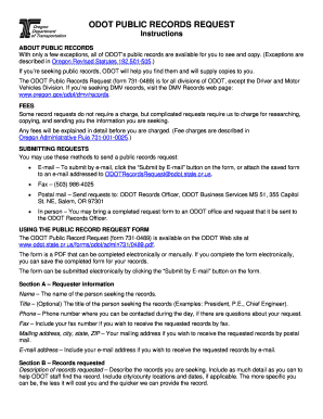 ODOT Public Records Request Form