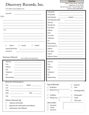 Medical Records Request Form
