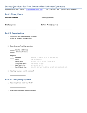 Truck Owner-Operators Survey Form