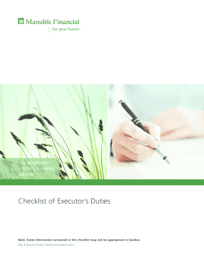 Executor's Duties Checklist