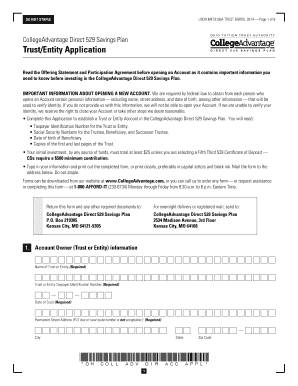 CollegeAdvantage Direct 529 Savings Plan Trust Application